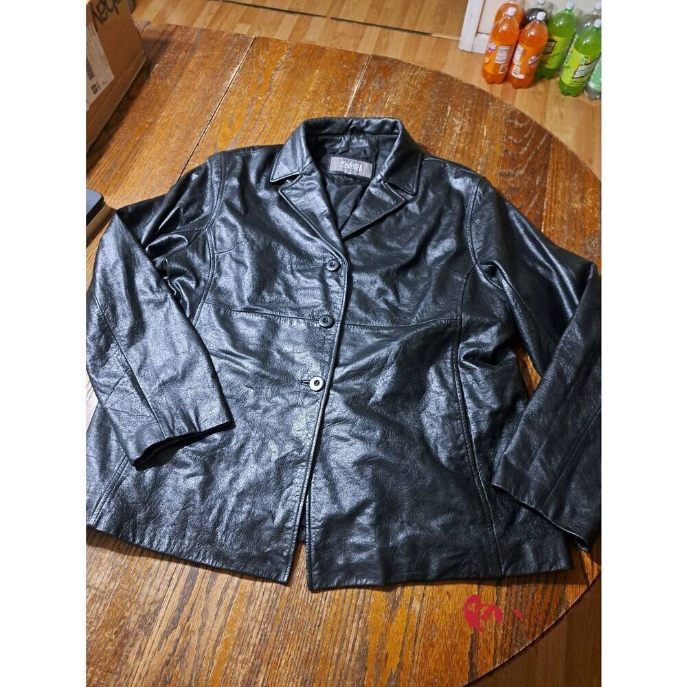 XL Womens Wilson Black Genuine Leather Jacket Coat